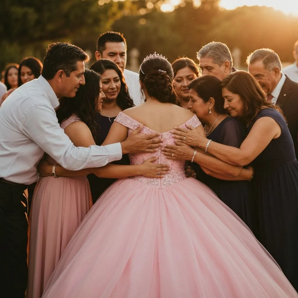 Foto familiar en quinceañera